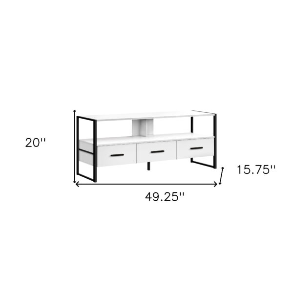 49" White Cabinet Enclosed Storage TV Stand