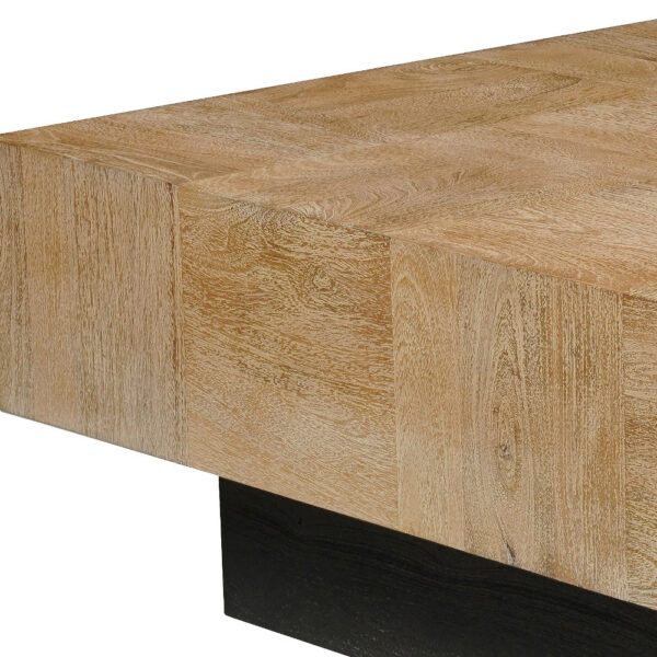 40" Brown And Black Solid Wood Square Coffee Table