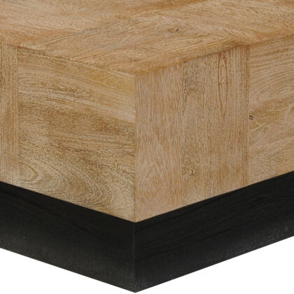 40" Brown And Black Solid Wood Square Coffee Table