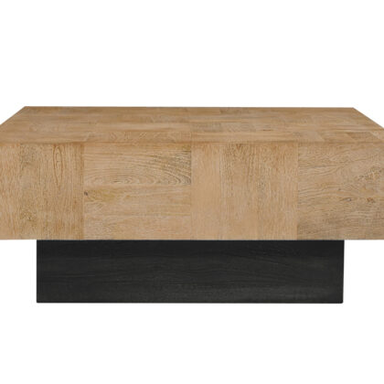 40" Brown And Black Solid Wood Square Coffee Table