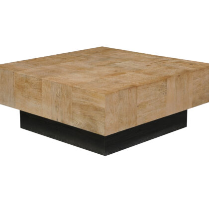 40" Brown And Black Solid Wood Square Coffee Table