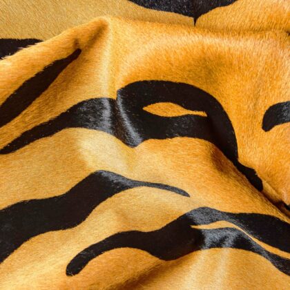 72" X 84" Tiger Chocolate On Natural Cowhide - Rug
