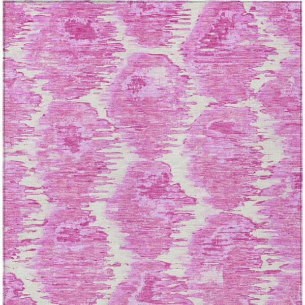 3' X 5' Pink Blush And Mauve Abstract Washable Indoor Outdoor Area Rug