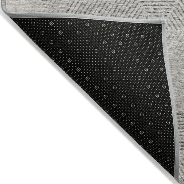 5' X 8' Taupe Brown And Ivory Geometric Washable Indoor Outdoor Area Rug