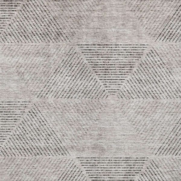 5' X 8' Taupe Brown And Ivory Geometric Washable Indoor Outdoor Area Rug