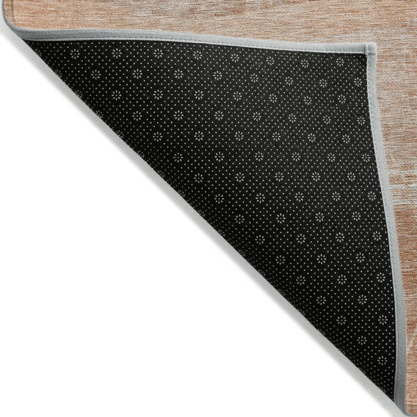 9' X 12' Salmon Copper And Ivory Abstract Washable Indoor Outdoor Area Rug