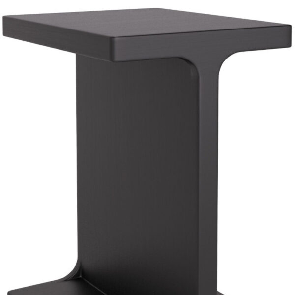 20" Black Solid Wood Pedestal End Table