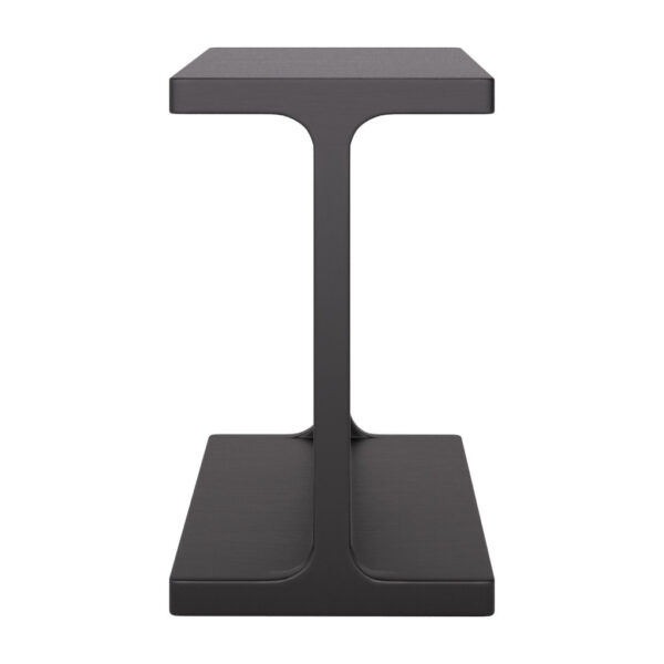 20" Black Solid Wood Pedestal End Table