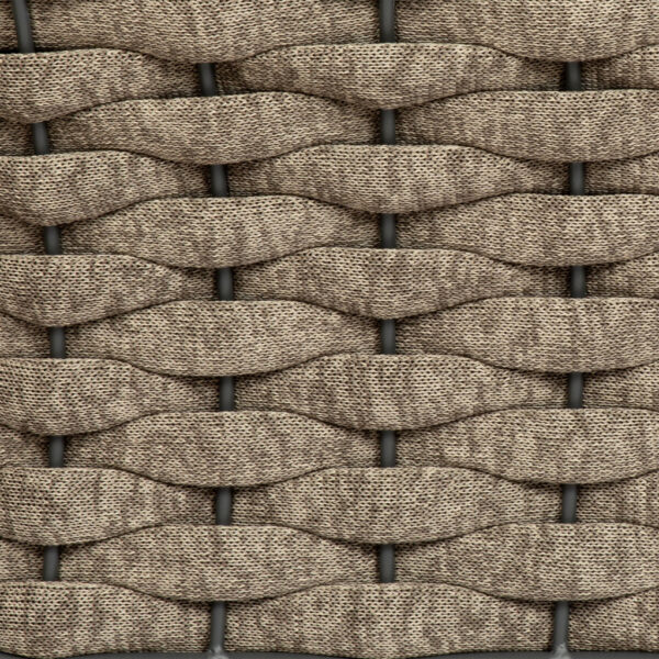 32" Taupe And Gray Woven Fabric And Aluminum Outdoor Accent Chair