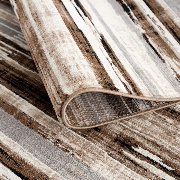 4' x 6' Gray and Brown Abstract Distressed Area Rug