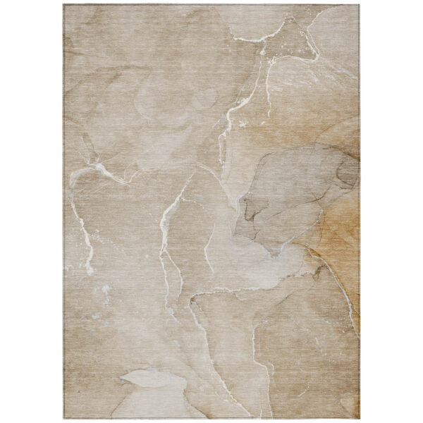 10' X 14' Beige Abstract Washable Non Skid Indoor Outdoor Area Rug