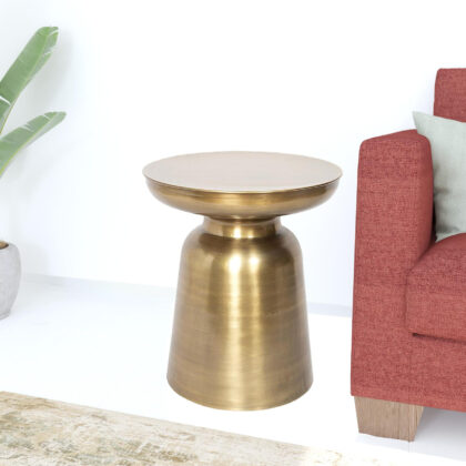 19" Gold Metal Round End Table