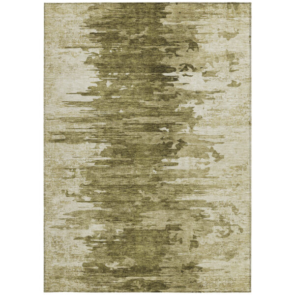 10' X 14' Brown Taupe And Beige Abstract Washable Indoor Outdoor Area Rug