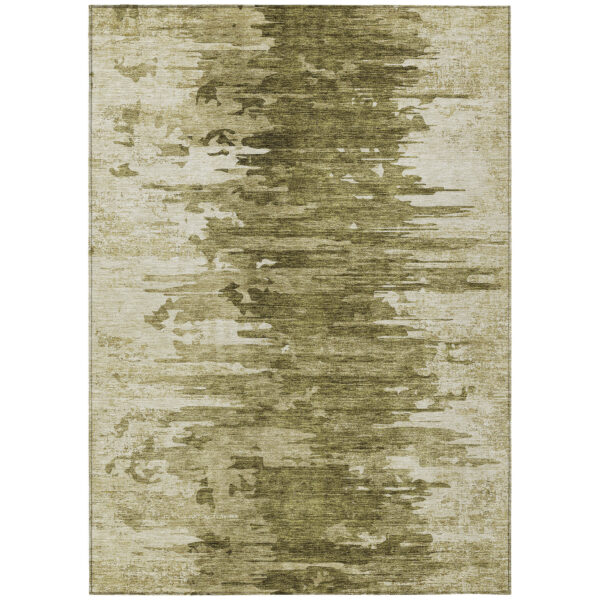 10' X 14' Brown Taupe And Beige Abstract Washable Indoor Outdoor Area Rug