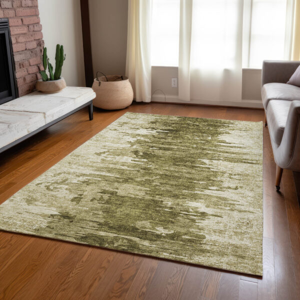 10' X 14' Brown Taupe And Beige Abstract Washable Indoor Outdoor Area Rug