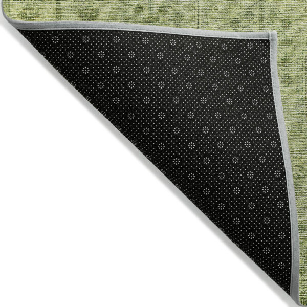 5' X 8' Sage And Artichoke Green Southwestern Washable Indoor Outdoor Area Rug