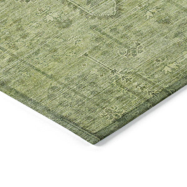 5' X 8' Sage And Artichoke Green Southwestern Washable Indoor Outdoor Area Rug