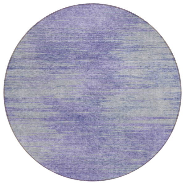 8' Plum And Purple Round Abstract Washable Indoor Outdoor Area Rug