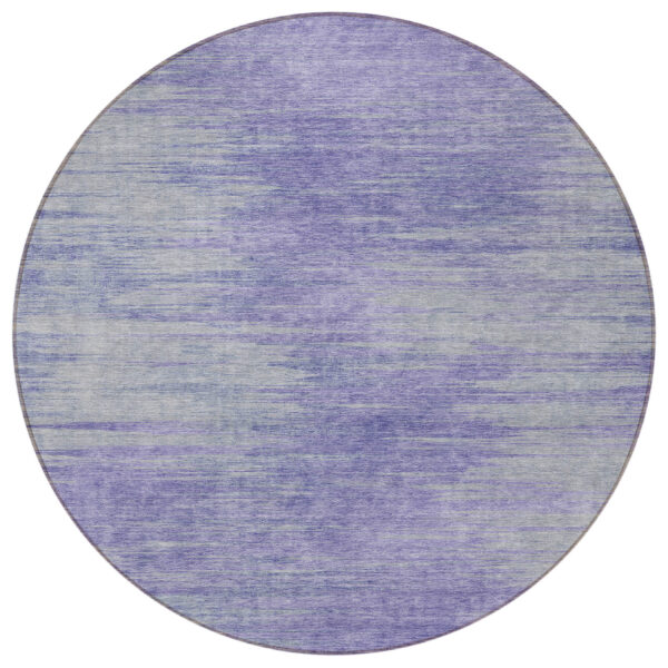 8' Plum And Purple Round Abstract Washable Indoor Outdoor Area Rug