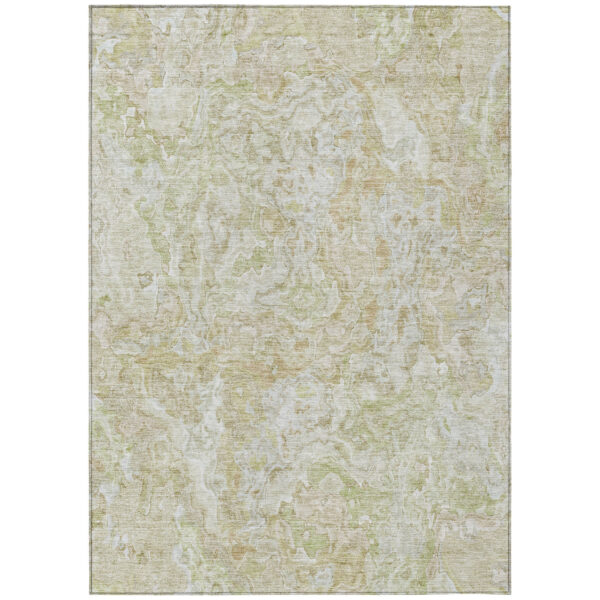 9' X 12' Beige Tan And Taupe Abstract Washable Indoor Outdoor Area Rug