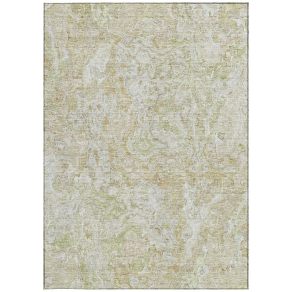 9' X 12' Beige Tan And Taupe Abstract Washable Indoor Outdoor Area Rug