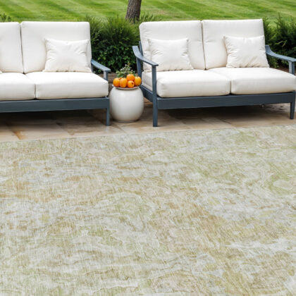 9' X 12' Beige Tan And Taupe Abstract Washable Indoor Outdoor Area Rug