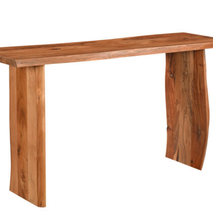 57" Chestnut Solid Wood Sled Console Table