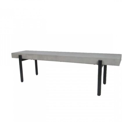 63" Gray and Black Concrete Dining Bench