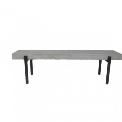 63" Gray and Black Concrete Dining Bench