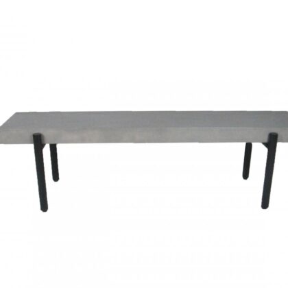 63" Gray and Black Concrete Dining Bench