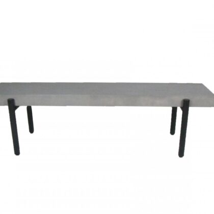 63" Gray and Black Concrete Dining Bench