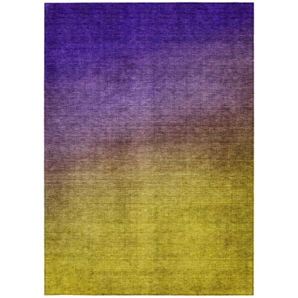 10' X 14' Purple Gold And Blue Ombre Washable Indoor Outdoor Area Rug