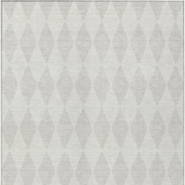 3' X 5' Ivory And Beige Geometric Washable Indoor Outdoor Area Rug