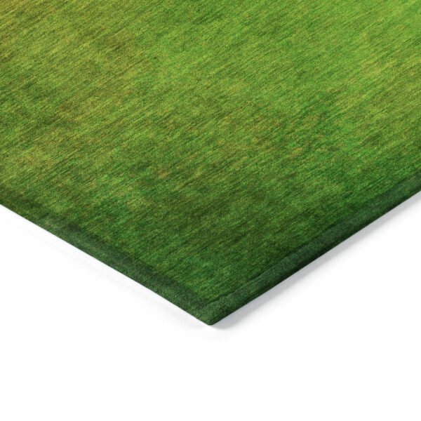 10' X 14' Terra Cotta Gold And Green Ombre Washable Indoor Outdoor Area Rug