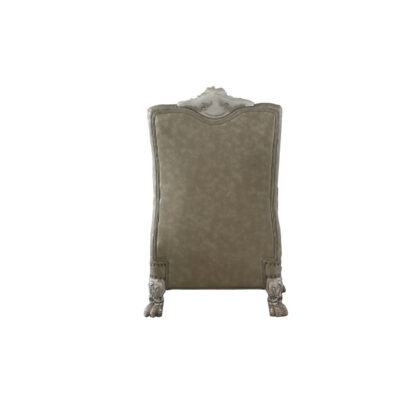 34" Bone Faux Leather Arm Chair
