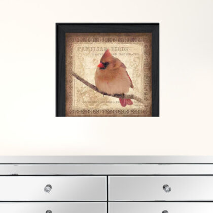 Female Cardinal 2 Black Framed Print Wall Art
