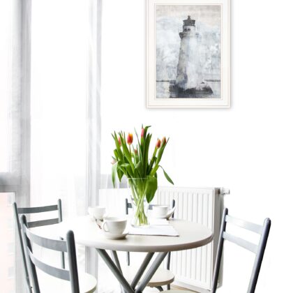 Lighthouse 1 White Framed Print Wall Art