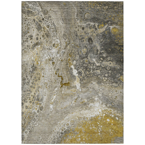 5' X 8' Taupe Brown And Beige Abstract Washable Indoor Outdoor Area Rug