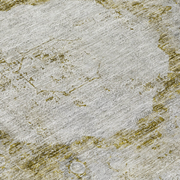 8' Taupe Brown And Gray Round Oriental Washable Indoor Outdoor Area Rug