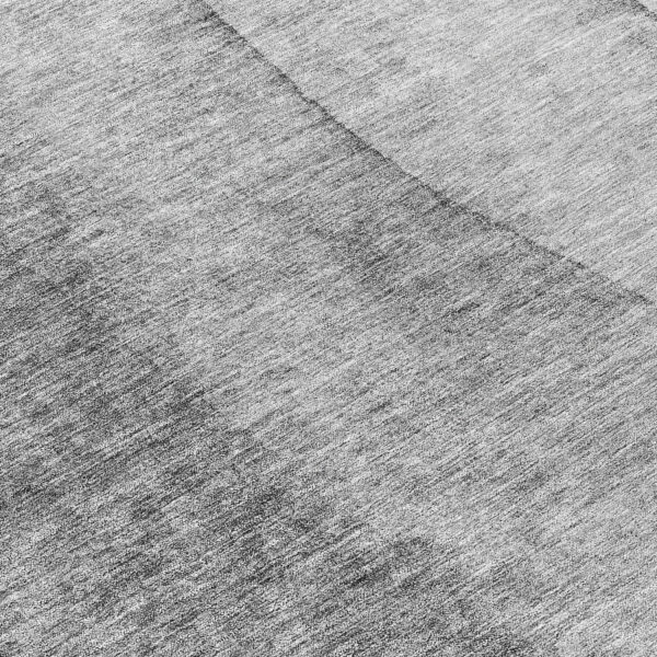 8' Gray Silver And Charcoal Round Ombre Washable Indoor Outdoor Area Rug
