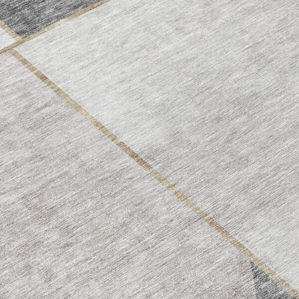 8' Taupe Beige And Gray Round Abstract Washable Indoor Outdoor Area Rug