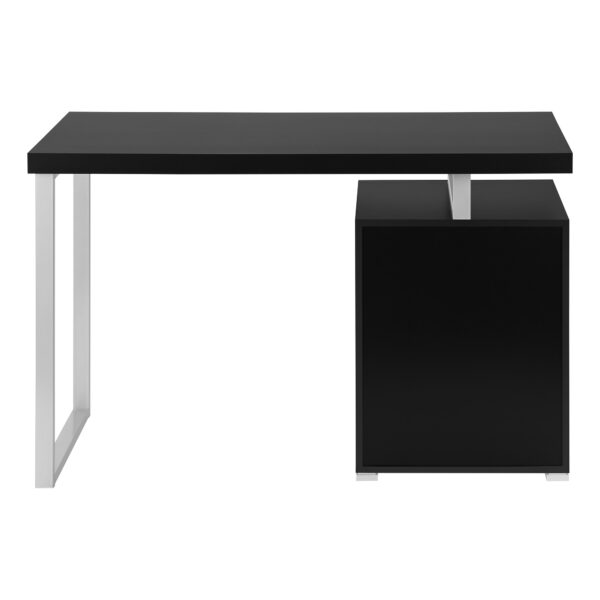 47" Black and Gray Wood and Metal Computer Desk With Three Drawers