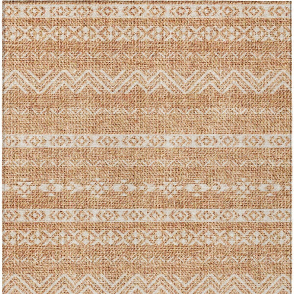 8' X 10' Terra Cotta And Beige Southwestern Washable Indoor Outdoor Area Rug