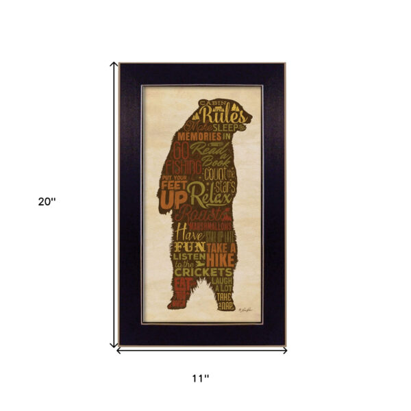 Cabin Rules 2 Black Framed Print Wall Art
