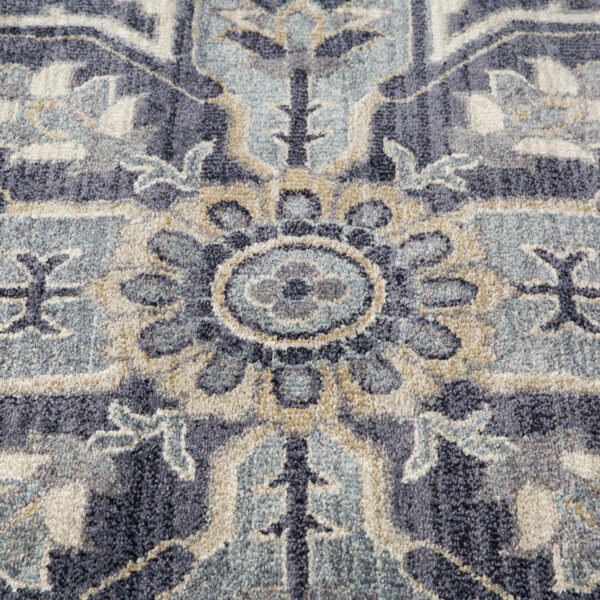 6' x 9' Purple and Ivory Medallion Power Loom Area Rug