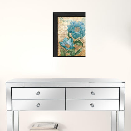 Paris Blue II Black Framed Print Wall Art