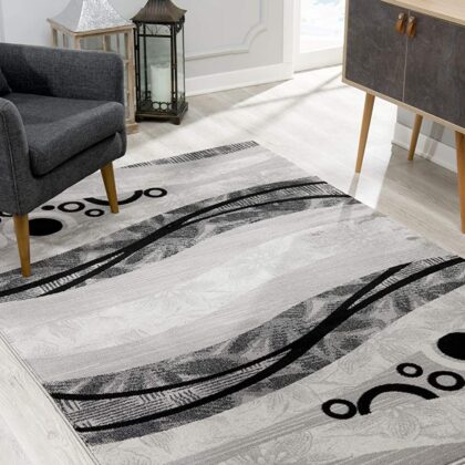 2' X 4' Gray Abstract Dhurrie Area Rug
