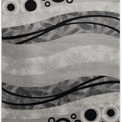 2' X 4' Gray Abstract Dhurrie Area Rug