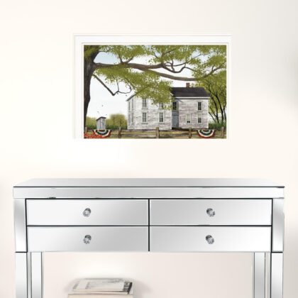 Vintage White Farmhouse Framed Print Wall Art