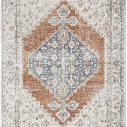 7' X 9' Gray Oriental Power Loom Distressed Washable Area Rug